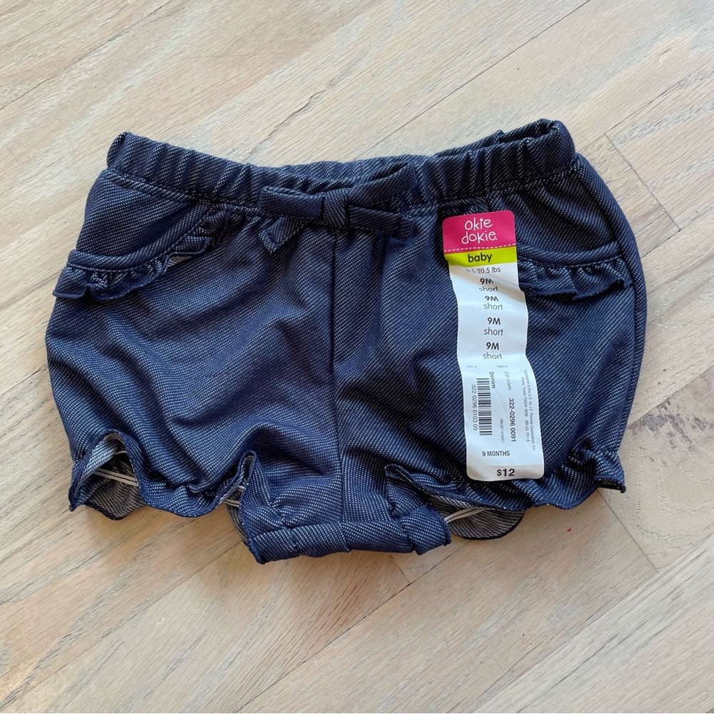 Okie Dokie Baby Denim Shorts | Size: 9 months